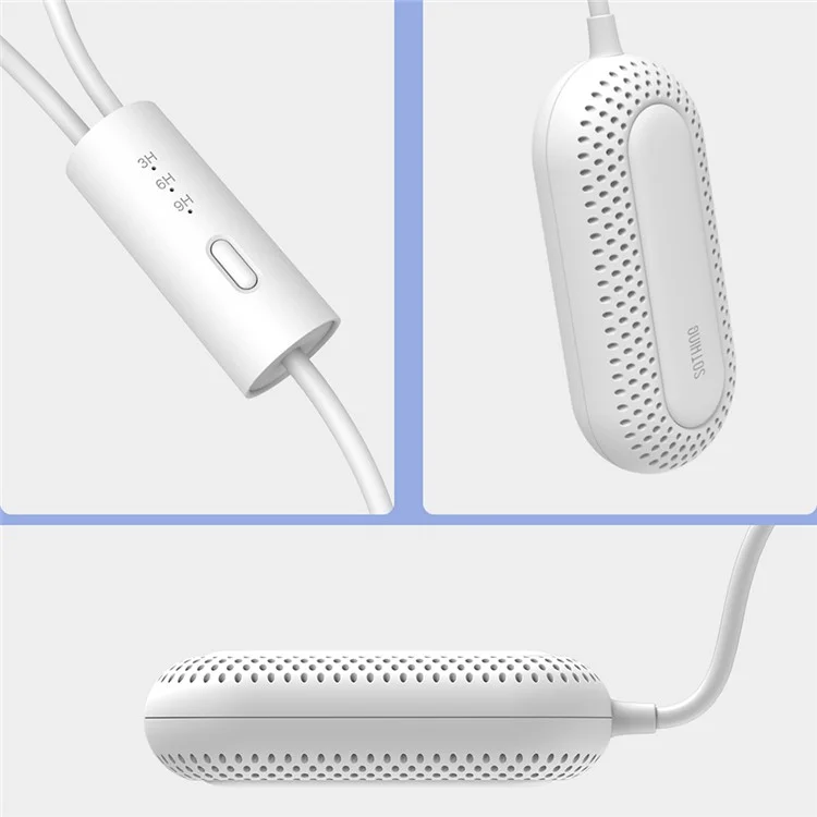 SOTHING Zapatillas para Niños Secador de Calzado PTC Temperatura Constante Calentador Eléctrico de Calzado para Niños, Enchufe EU - Blanco / Versión Estándar