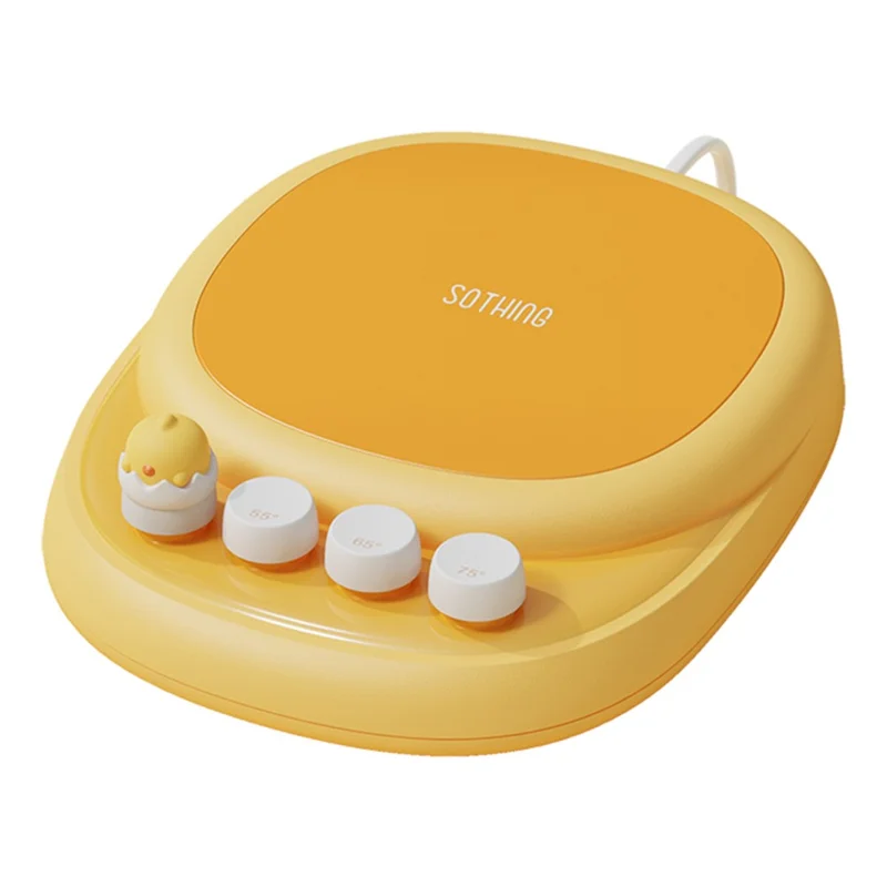 SOTHING Thermostatic Coaster 3 Temperature Adjustments PTC Heating Coffee Milk Warmer Coaster, EU Plug - Dual Core