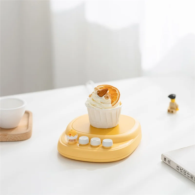 SOTHING Thermostatic Coaster 3 Temperature Adjustments PTC Heating Coffee Milk Warmer Coaster, EU Plug - Dual Core