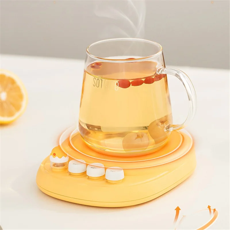 SOTHING Thermostatic Coaster 3 Temperature Adjustments PTC Heating Coffee Milk Warmer Coaster, EU Plug - Dual Core