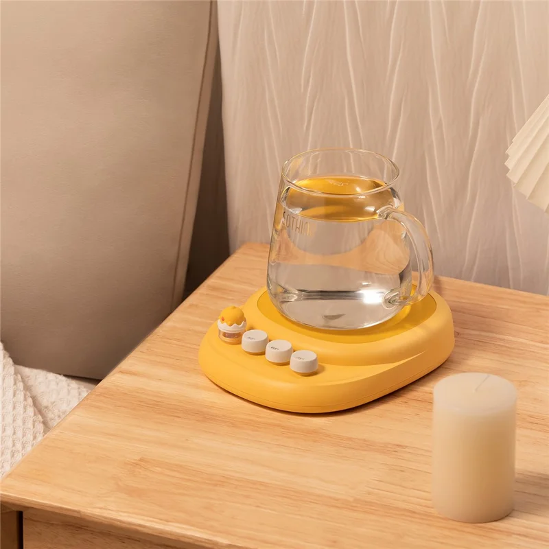 SOTHING Thermostatic Coaster 3 Temperature Adjustments PTC Heating Coffee Milk Warmer Coaster, EU Plug - Dual Core