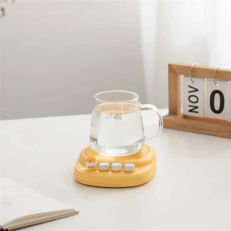 SOTHING Thermostatic Coaster 3 Temperature Adjustments PTC Heating Coffee Milk Warmer Coaster, EU Plug - Dual Core