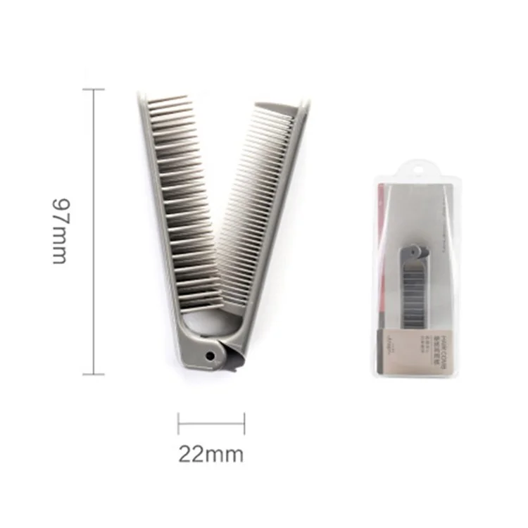 KINEPIN Pente de Cabelo de Duas Cabeças Portátil de Viagem Escova de Cabelo PP Dobrável de Bolso