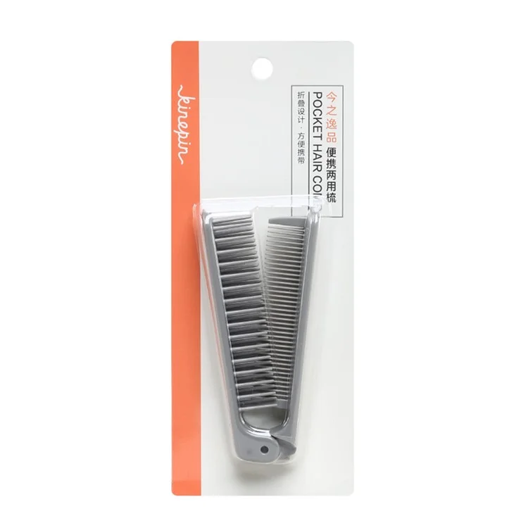 KINEPIN Pente de Cabelo de Duas Cabeças Portátil de Viagem Escova de Cabelo PP Dobrável de Bolso