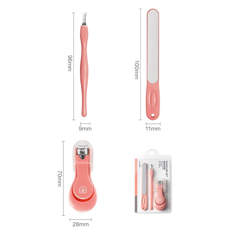 KINEPIN J1057 3 Teile / Set Nagelfeile Nagelschere Nagelhautentferner Abgestorbene Haut Schieber Maniküre-Werkzeugsatz
