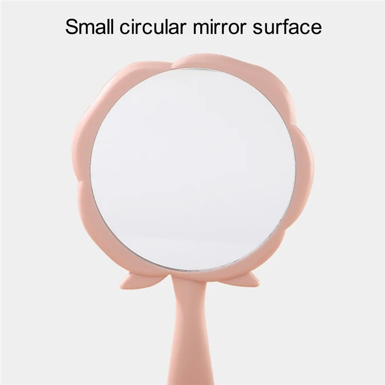 KINEPIN J1082 Portable Vanity Makeup Mirror Rose Cosmetic Mirror with Handle - Pink