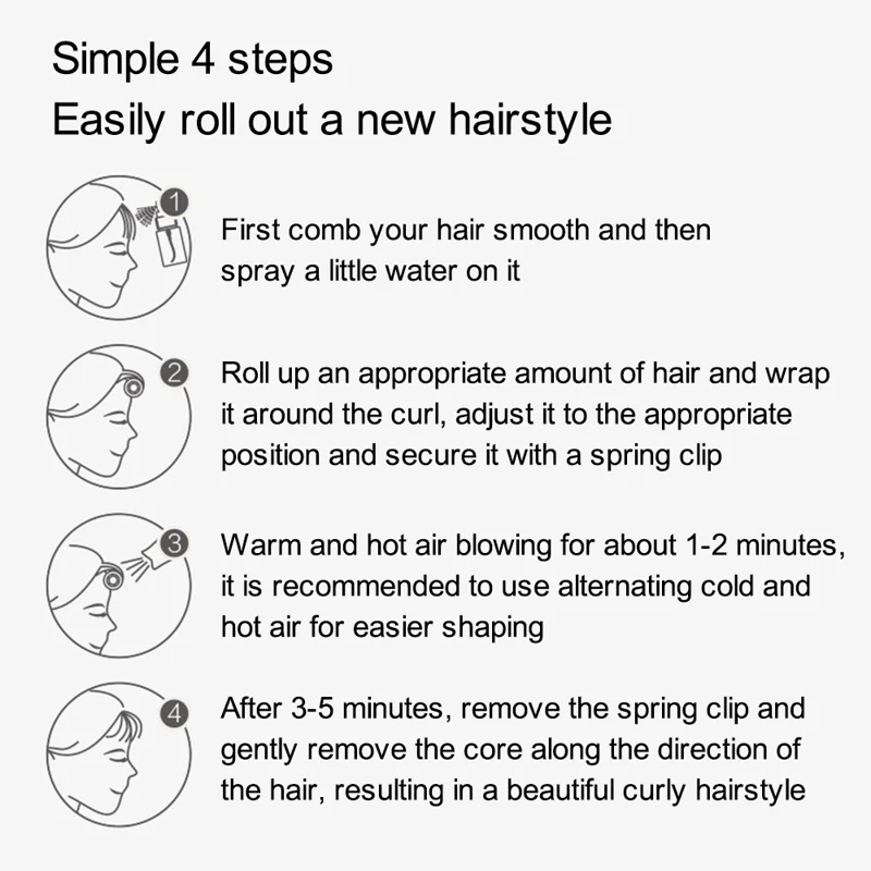 KINEPIN J1092 3Pcs / Set Manual Hair Curler Roller Self Grip Clip-On Hairdressing Curler for Women Girls