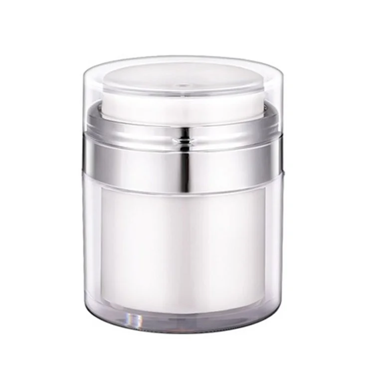 Flacon Airless Miniature de 15 ML Pot Pompe à Vide Bouteille de Voyage Accessoire pour Crème de Maquillage, Lotions (Couche Double)