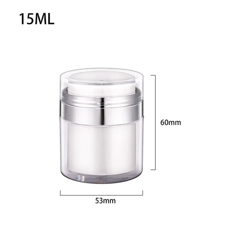 Flacon Airless Miniature de 15 ML Pot Pompe à Vide Bouteille de Voyage Accessoire pour Crème de Maquillage, Lotions (Couche Double)
