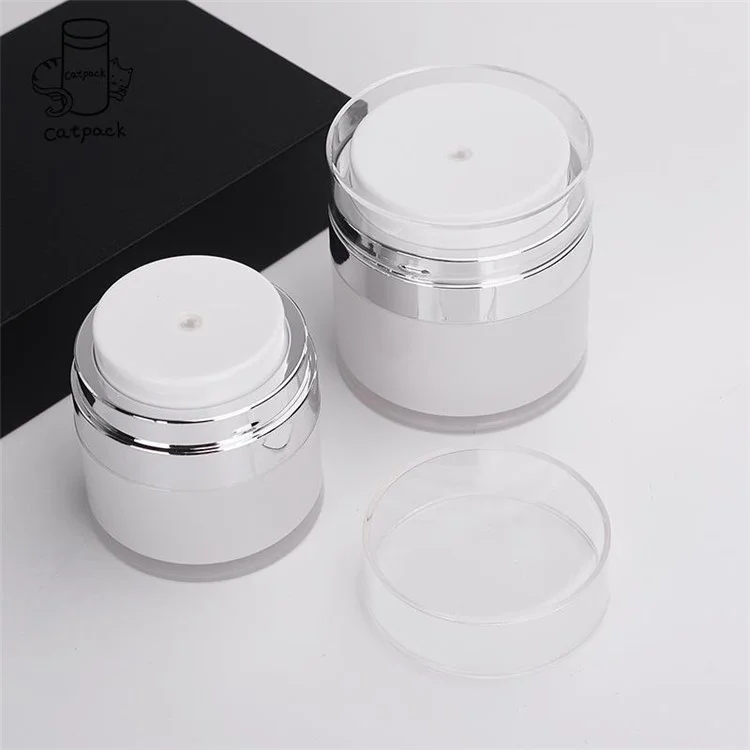 Flacon de stockage de crème sous vide de 30 ml Distributeur de lotion Mini Flacon de maquillage sans air Pot de crème Récipient (Double couche)