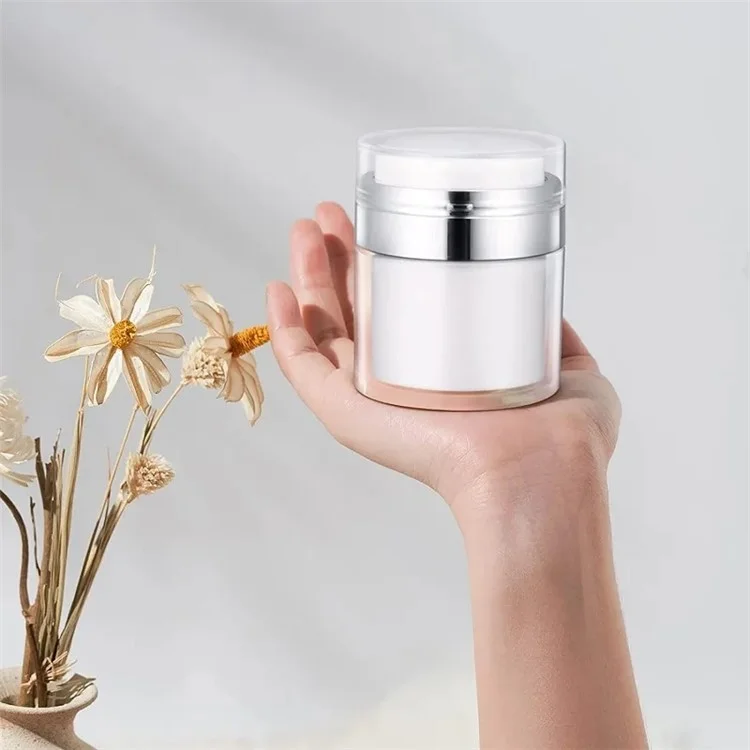 Flacon de stockage de crème sous vide de 30 ml Distributeur de lotion Mini Flacon de maquillage sans air Pot de crème Récipient (Double couche)
