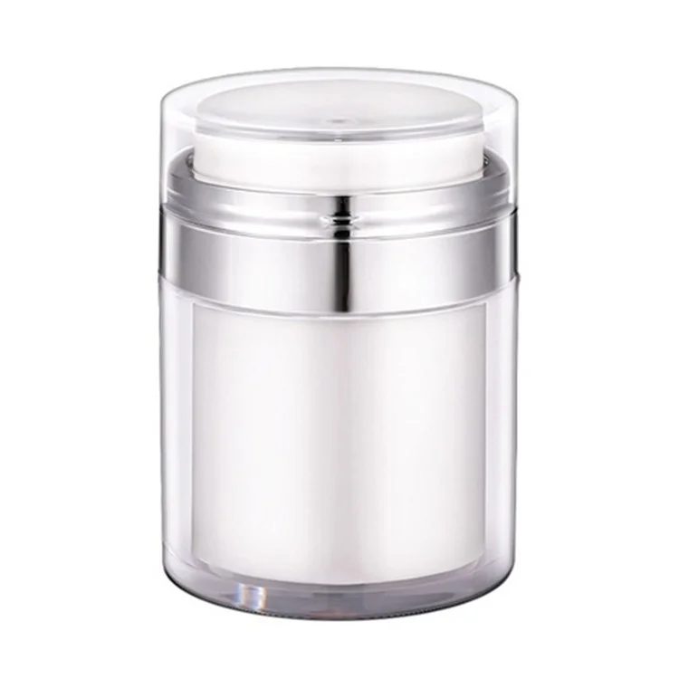 Pot de crème airless de 50 ml avec flacon sous vide, distributeur de lotion de voyage, mini-récipient de maquillage rechargeable (à double couche)