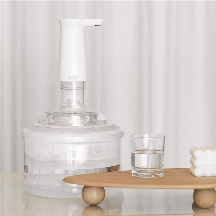 Distributeur d'eau électrique SOTHING, contrôle à un bouton, pompe à eau de bouteille automatique (sans BPA, sans certification FDA) - Blanc