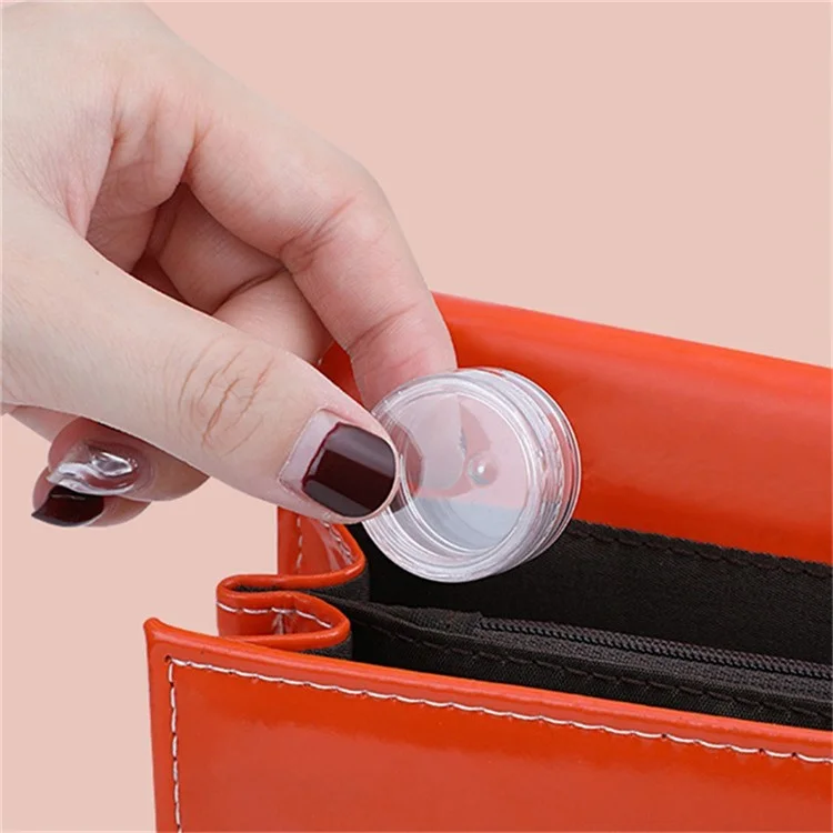 10Pcs / Set 10g Empty Refillable Cosmetic Container Plastic Round Sample Jars - Transparent Purple