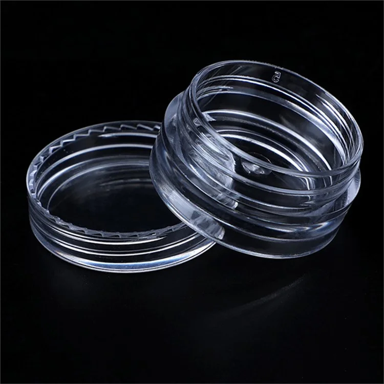 10Pcs / Set 10g Empty Refillable Cosmetic Container Plastic Round Sample Jars - Transparent Purple