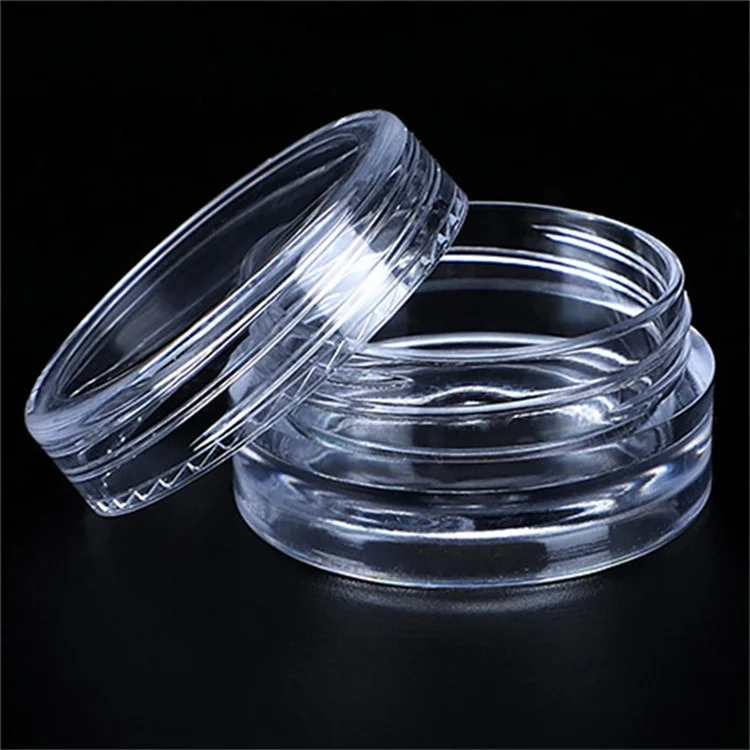10Pcs / Set 10g Empty Refillable Cosmetic Container Plastic Round Sample Jars - Transparent Purple