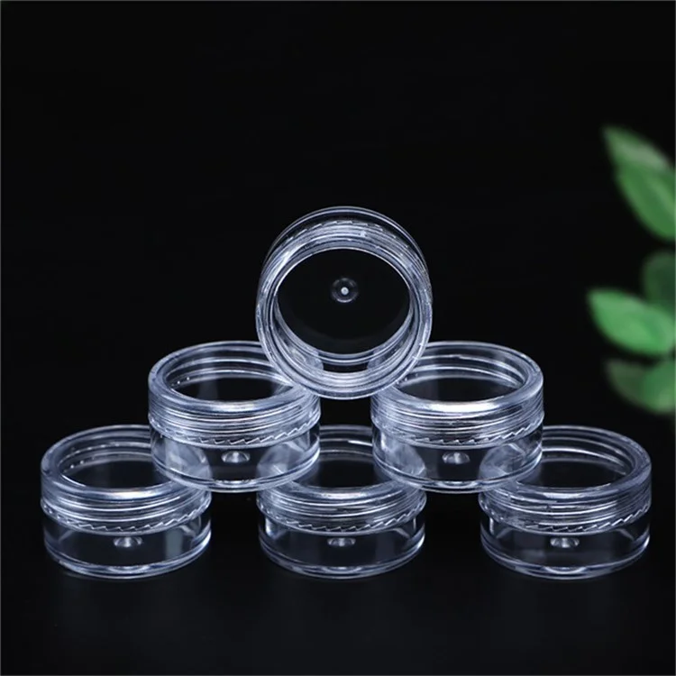 10Pcs / Set 10g Empty Refillable Cosmetic Container Plastic Round Sample Jars - Transparent Purple