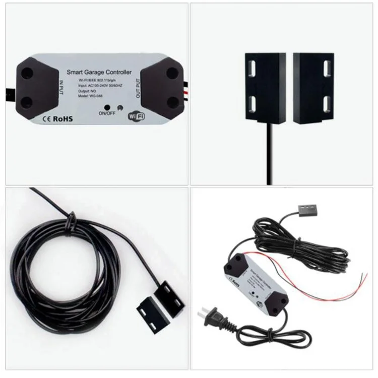 Controlador de porta de garagem inteligente Tuya WG-088 16A WiFi, controle de voz (com CE) - Plugue dos EUA