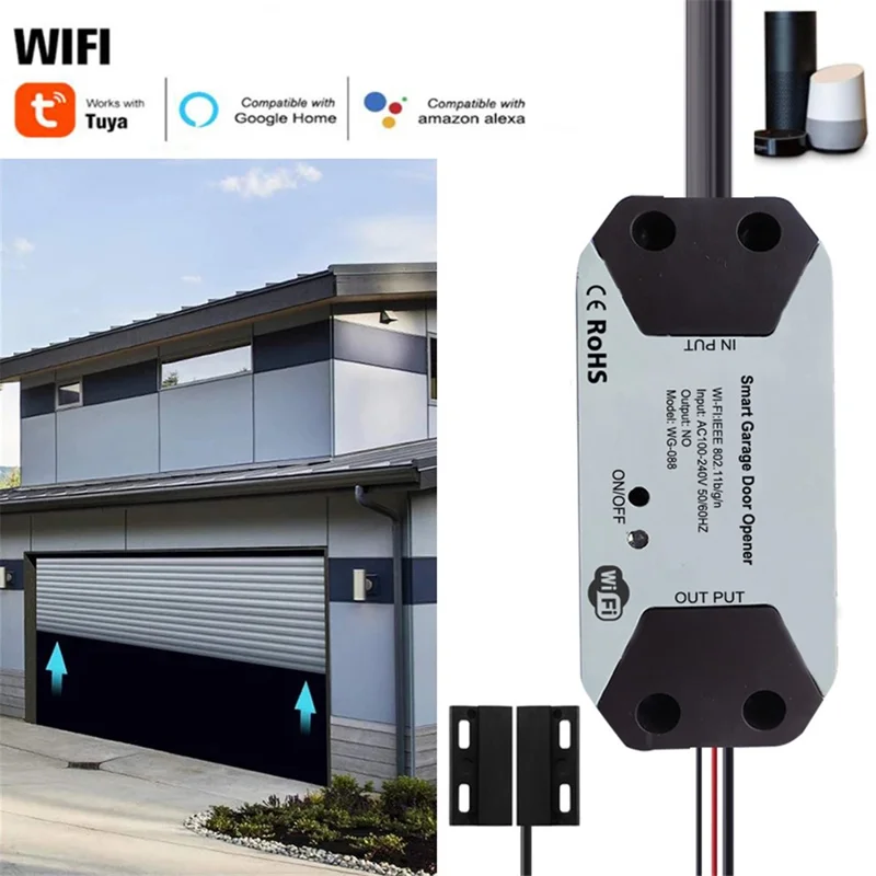 WG-088 16A Tuya Smart Garage Door Controller WiFi Garage Door Voice Control Device (with CE) - EU Plug