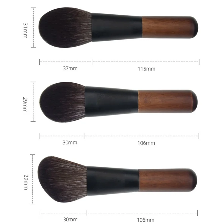 12Pcs Portable Makeup Brush Set Mini Cosmetic Brush Kit for Foundation Powder Lipstick Highlight Eyeshadow - Style A