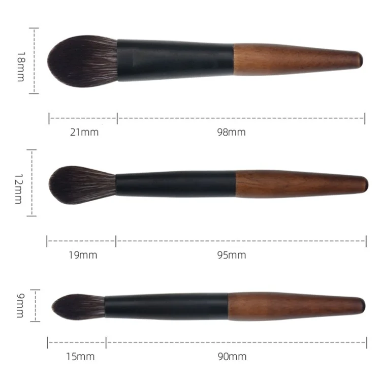 12Pcs Portable Makeup Brush Set Mini Cosmetic Brush Kit for Foundation Powder Lipstick Highlight Eyeshadow - Style A