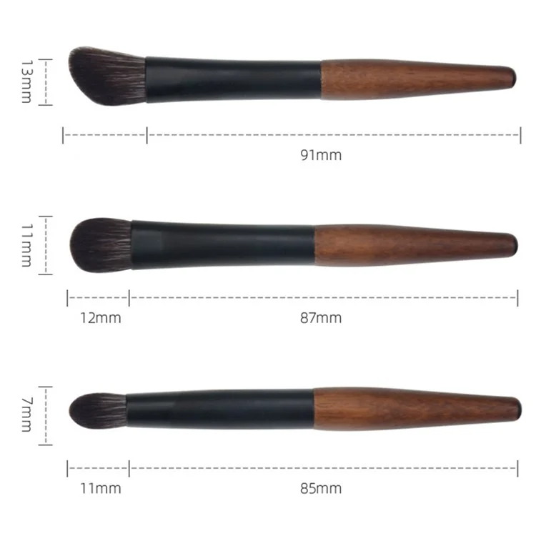 12Pcs Portable Makeup Brush Set Mini Cosmetic Brush Kit for Foundation Powder Lipstick Highlight Eyeshadow - Style A
