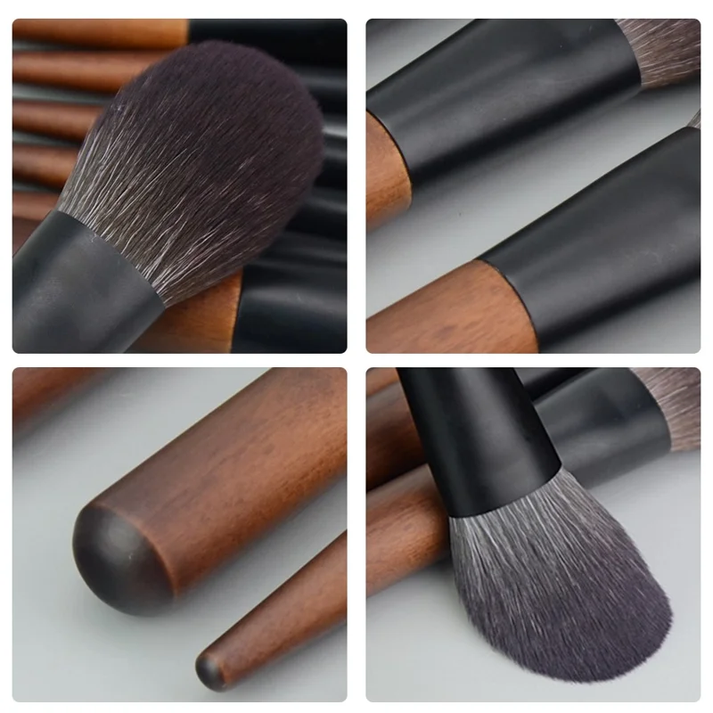 12 pezzi Set Pennelli Trucco Portatili Mini Kit Cosmetici per Fondotinta Polvere Rossetto Evidenziatore Ombretto - Stile B