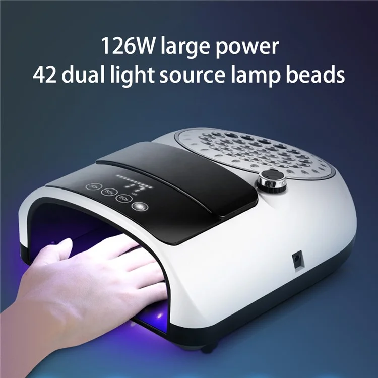 60-W-Nagel-Staubsauger mit 126-W-UV-LED-Nagellampe, ABS-Haushalts-Maniküre-Werkzeug, 2-in-1-Nagel-Staubsammler - EU-Stecker