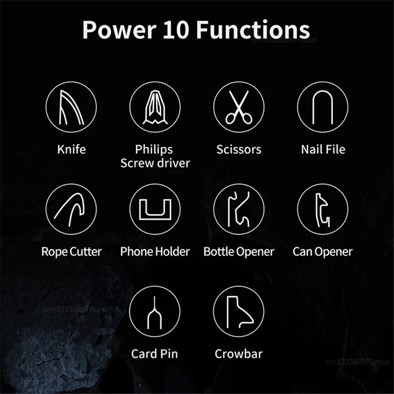 XIAOMIYOUPIN NEXTOOL Portable Stainless Steel Knife Screwdriver Bottle Opener Rope Cutter Outdoor Multifunctional Tool - Black