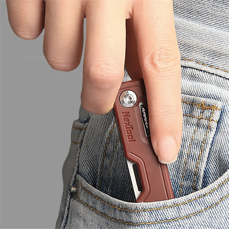 XIAOMIYOUPIN NEXTOOL Portable Stainless Steel Knife Screwdriver Bottle Opener Rope Cutter Outdoor Multifunctional Tool - Black