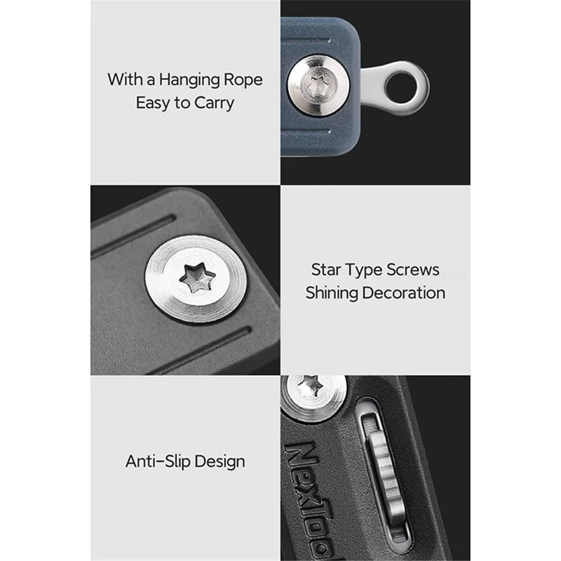 XIAOMIYOUPIN NEXTOOL Portable Stainless Steel Knife Screwdriver Bottle Opener Rope Cutter Outdoor Multifunctional Tool - Black