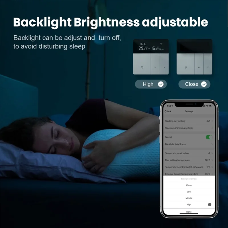 AVTTO WT50 3A WiFi Smart Thermostat LCD Temperature Controller APP Remote Control Work with Alexa Google Home - Water Heating