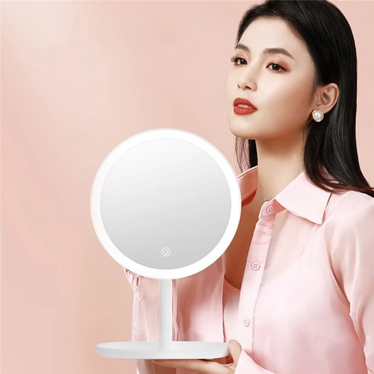 XIAOMIYOUPIN JORDAN&JUDY NV543 Miroir de Maquillage HD de 8 pouces avec Éclairage LED Rempli de 3 Couleurs et Variateur - Blanc