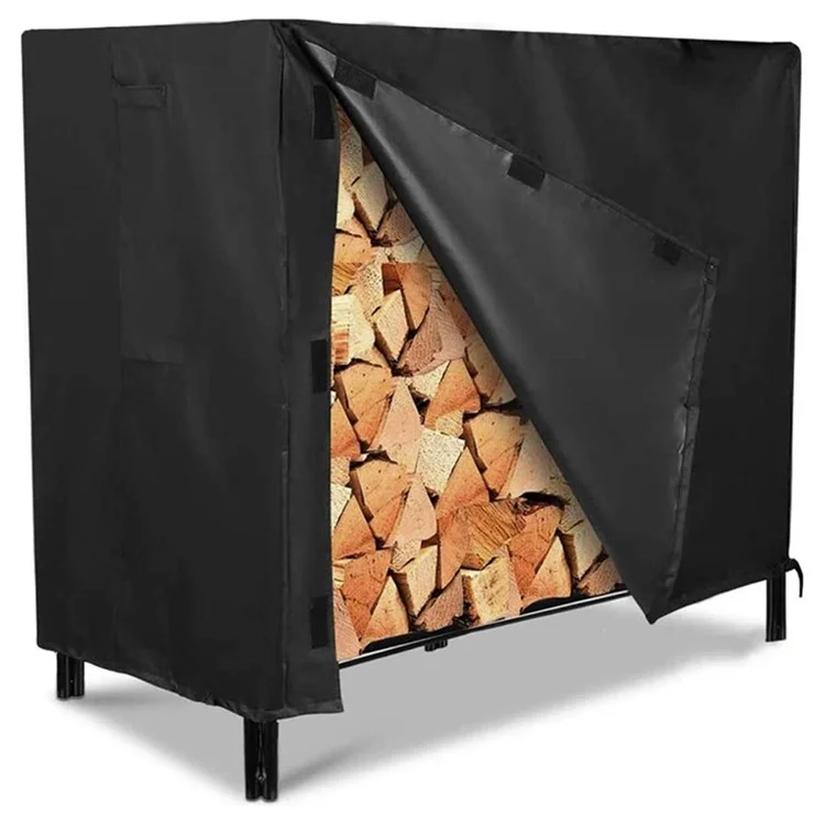 122x61x107CM Firewood Log Rack Cover Waterproof 420D PU Oxford Cloth Firewood Holder Cover for Fireplace