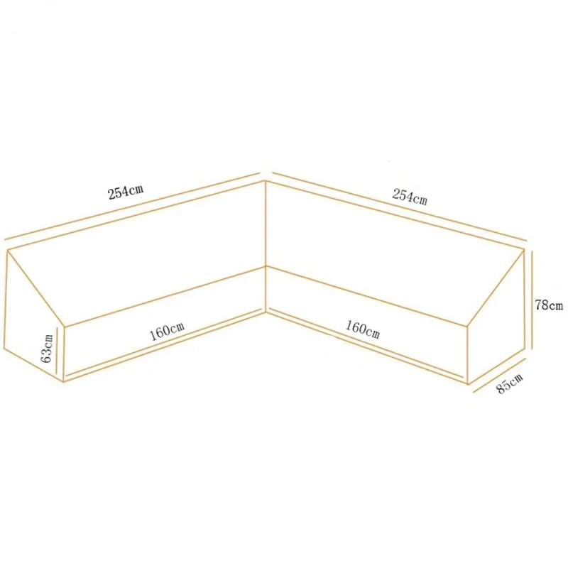Waterproof 420D Oxford Cloth Outdoor Furniture Cover L Shape Corner Sofa Garden Patio Rattan Couch Dust Cover
