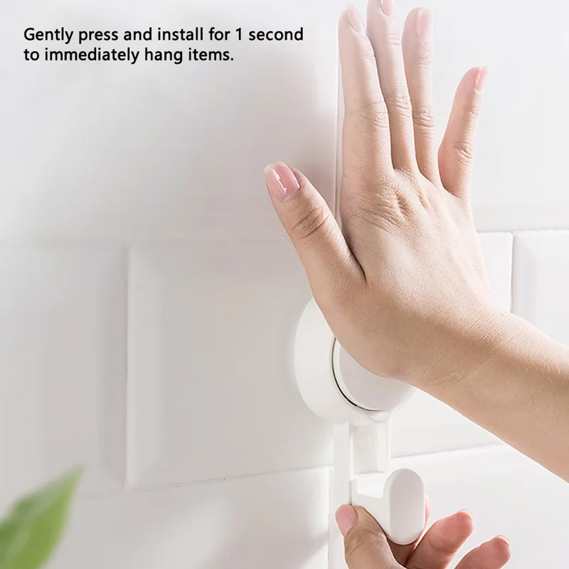 TAILI AW553 2Pcs Punch-free Vacuum Suction Cup Wall Door Hook Bag Towel Hanging ABS Hook - Wide Hook