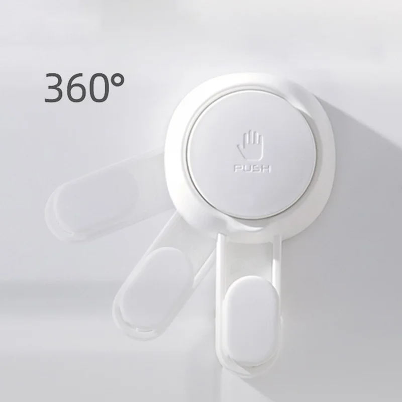 TAILI AW553 2Pcs Punch-free Vacuum Suction Cup Wall Door Hook Bag Towel Hanging ABS Hook - Wide Hook