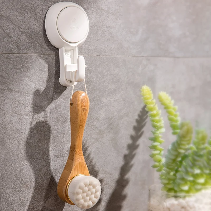 TAILI AW553 2Pcs Punch-free Vacuum Suction Cup Wall Door Hook Bag Towel Hanging ABS Hook - Wide Hook