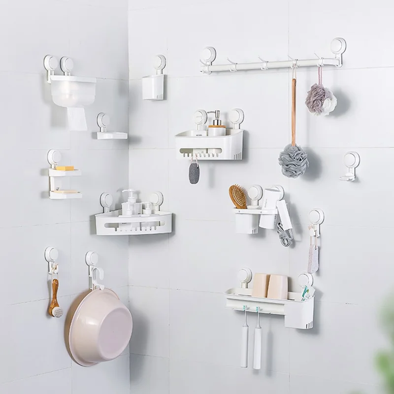 TAILI AW553 2Pcs Punch-free Vacuum Suction Cup Wall Door Hook Bag Towel Hanging ABS Hook - Wide Hook