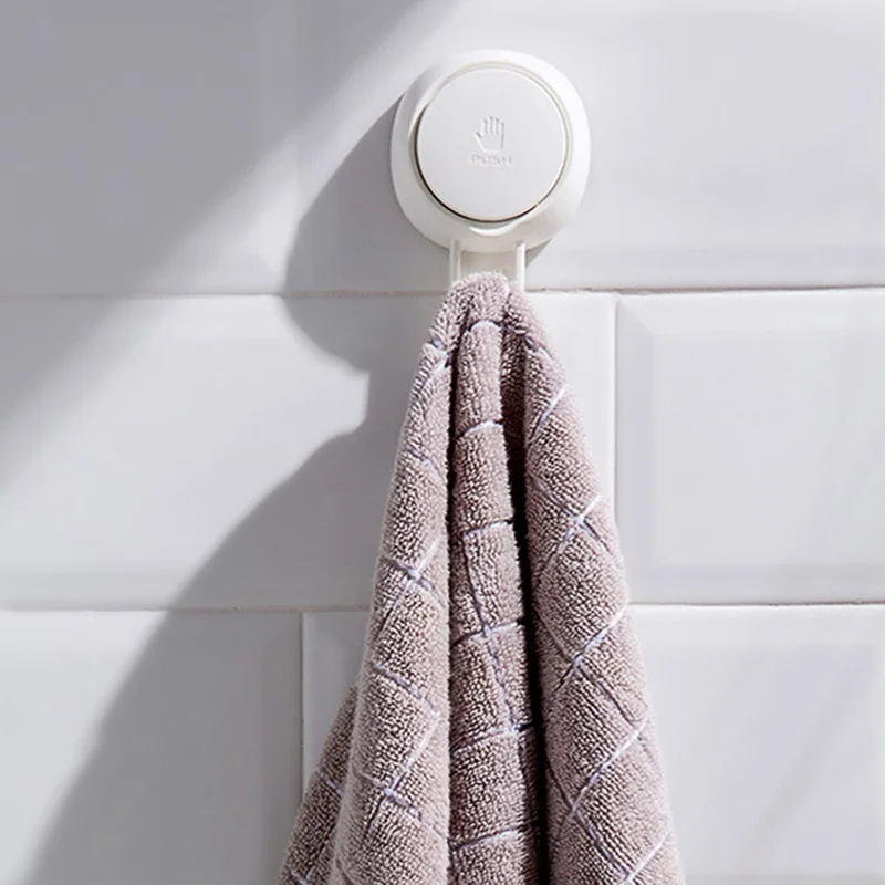 TAILI AW553 2Pcs Punch-free Vacuum Suction Cup Wall Door Hook Bag Towel Hanging ABS Hook - Wide Hook