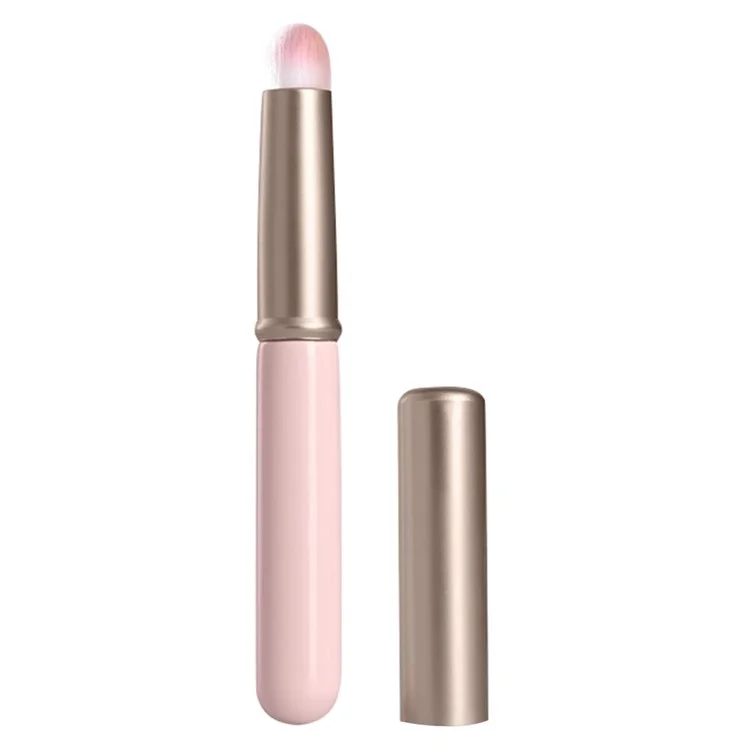 Mini Szie Soft Fiber Lip Brush Lipstick Applicator Smudge Brush Reusable Lip Makeup Tool - Pink