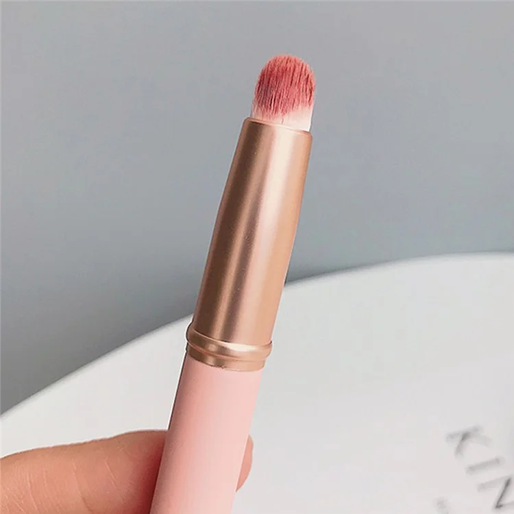 Mini Szie Soft Fiber Lip Brush Lipstick Applicator Smudge Brush Reusable Lip Makeup Tool - Pink