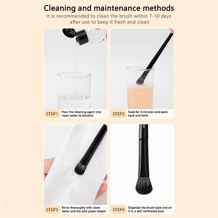 7Pcs / Set Eyeshadow Brush Set Soft Fiber Eye Makeup Brushes for Eyebrow, Eyeliner, Concealer Blending - 6 Brushes+1 Angled Brush