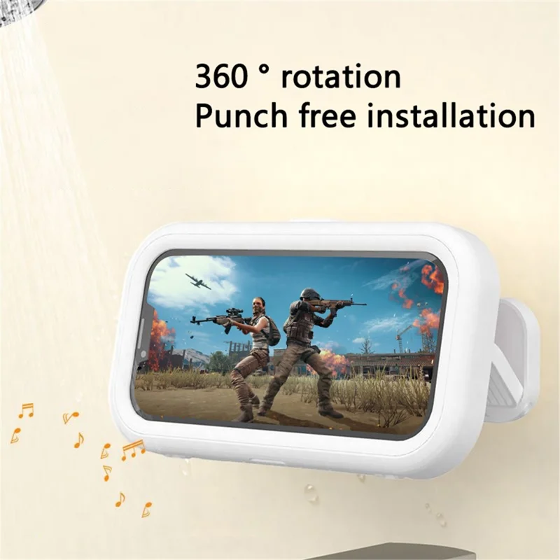 Touch Screen Mobile Phone Holder Bathroom Waterproof Rotatable Wall Phone Case - Green