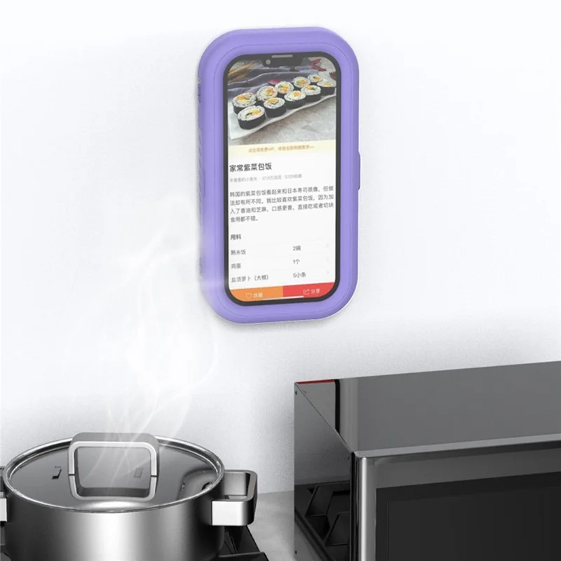 Touch Screen Mobile Phone Holder Bathroom Waterproof Rotatable Wall Phone Case - Green