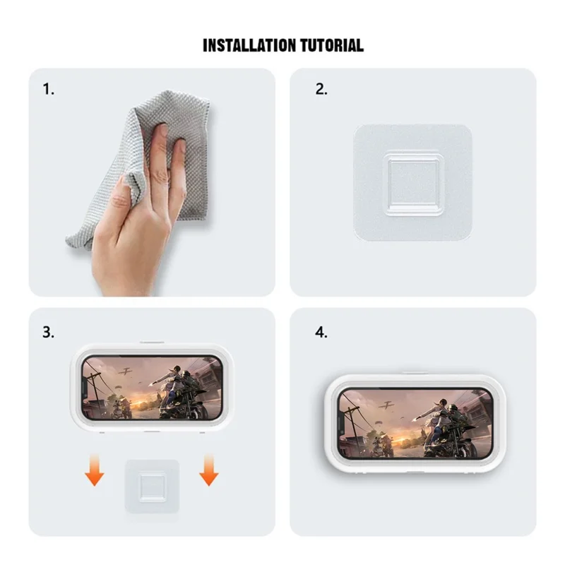 Touch Screen Mobile Phone Holder Bathroom Waterproof Rotatable Wall Phone Case - Green