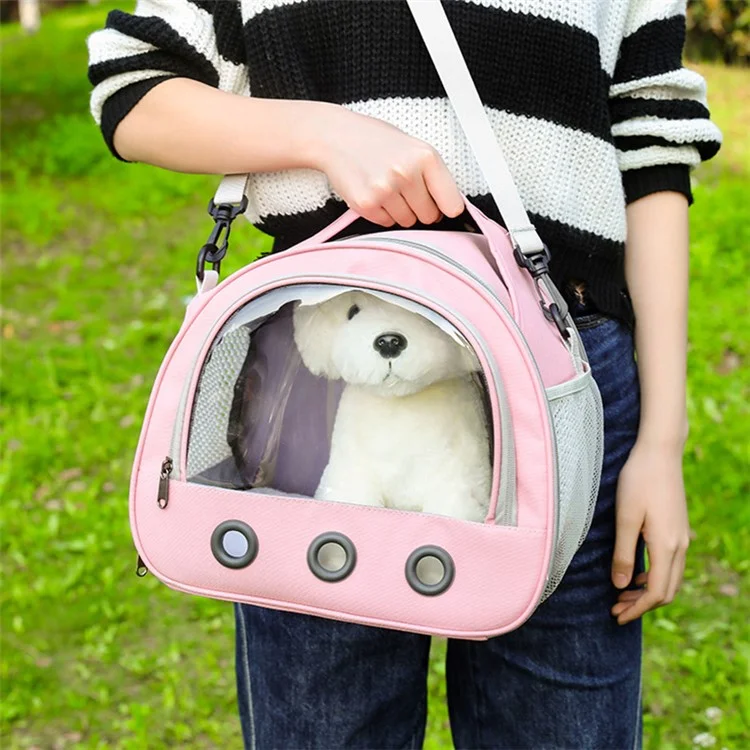 Size S Hamster Carrier Bag Oxford Cloth Breathable Guinea Pig Rabbit Small Pet Carrying Bag - Black