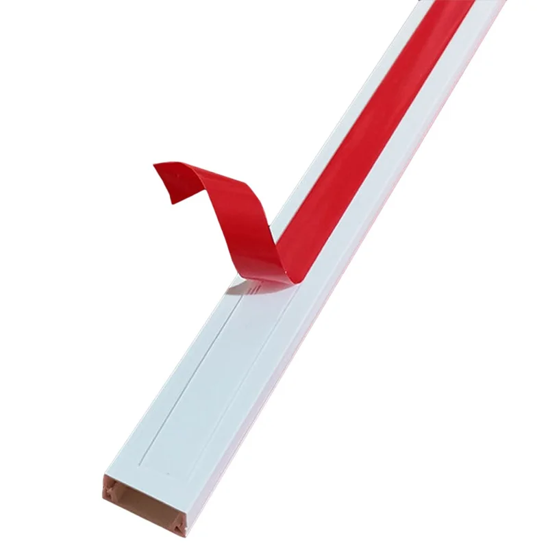 25Pcs PVC Trunking Cable Raceway Self-Adhesive Wire Hider Cord Cover - 100x2.4x1.4cm