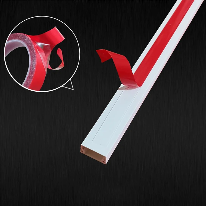 25Pcs PVC Trunking Cable Raceway Self-Adhesive Wire Hider Cord Cover - 100x2.4x1.4cm