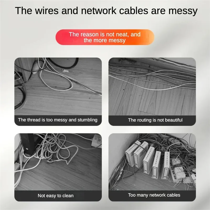 25Pcs PVC Trunking Cable Raceway Self-Adhesive Wire Hider Cord Cover - 100x2.4x1.4cm